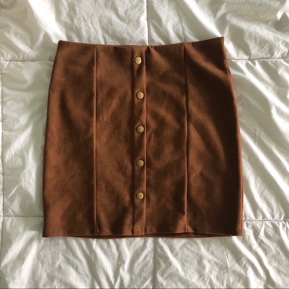 Dresses & Skirts - thrifted suede mini skirt
